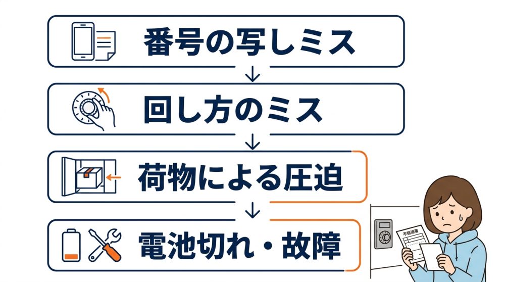 宅配ボックスのダイヤルが開かない原因と特定フロー