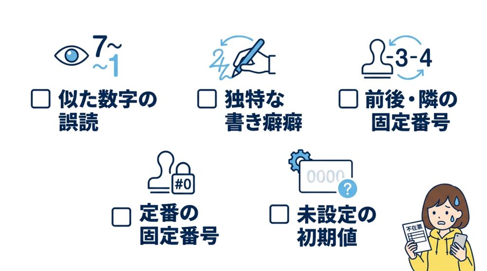 番号エラー時に試すべき5つの推測パターン