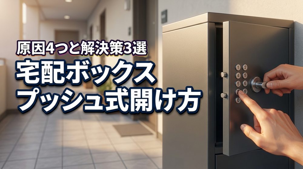 宅配ボックスのプッシュ式の開け方は？開かない4つの原因と解決のコツ3選