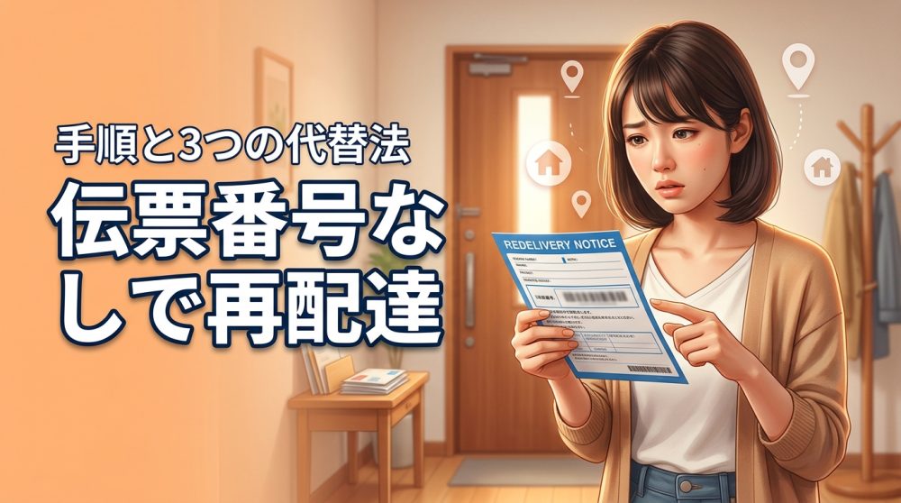 再配達の伝票番号がわからない時の解決策！番号なしで依頼する手順や3つの代替法