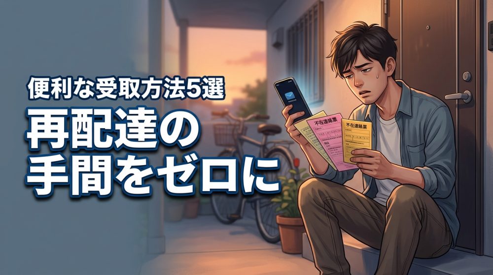 再配達がめんどくさい人必見！手間をゼロにする5つの受取方法とメリット