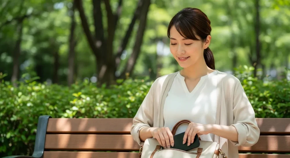 デジタルデトックス後に心に余裕が生まれスマホを手放す女性のイメージ