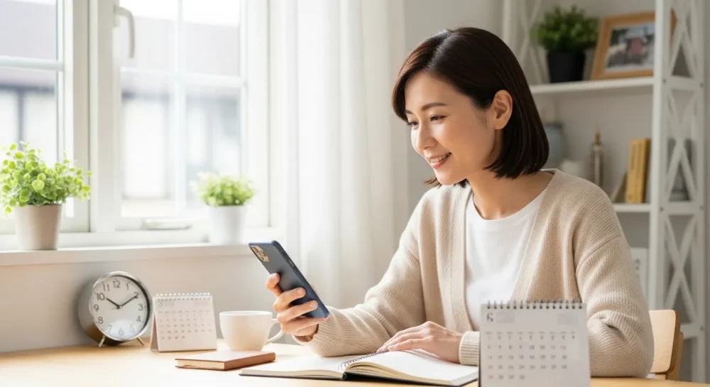 デジタルデトックスは何日が最適か5つの推奨期間を考える女性のイメージ