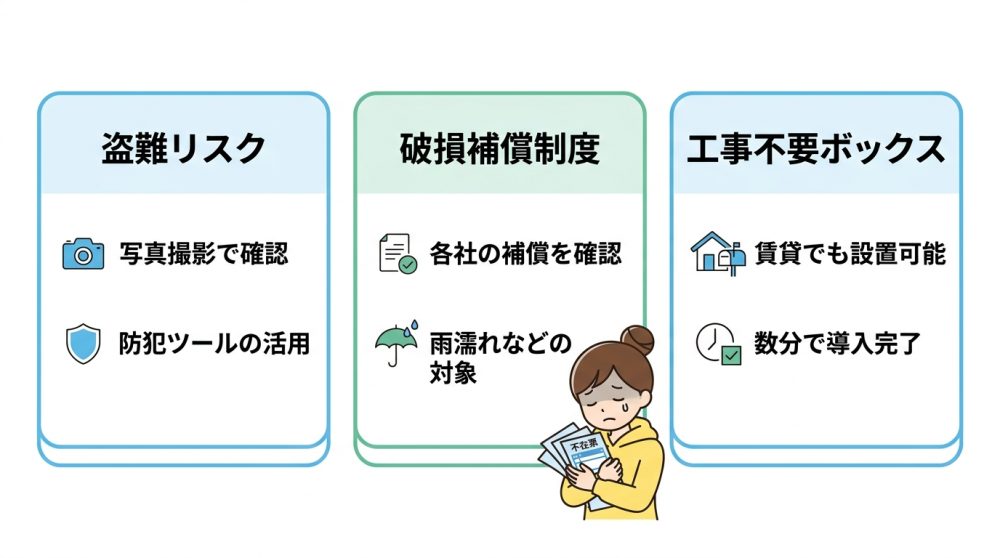 置き配のリスクと再配達ストレス対策