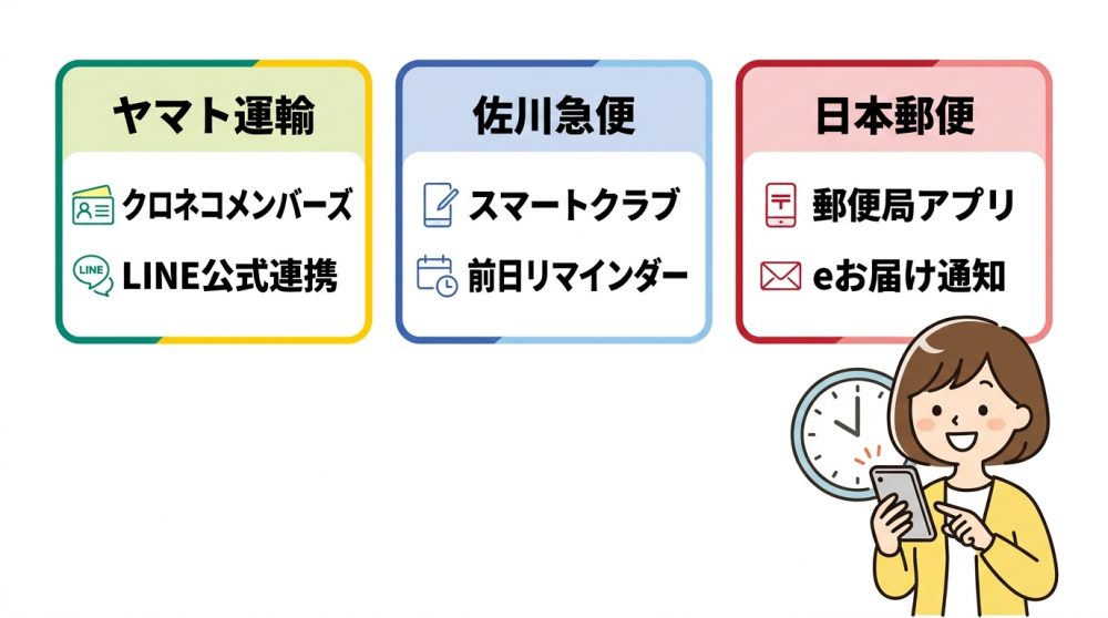 主要運送会社3社の変更手順