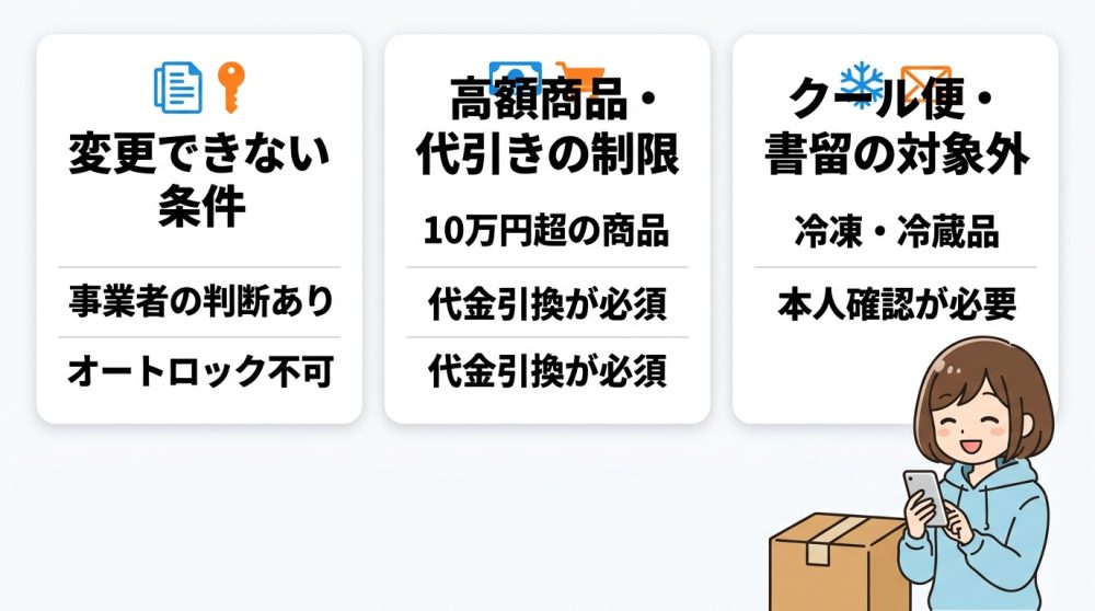 置き配変更時の注意点と制限