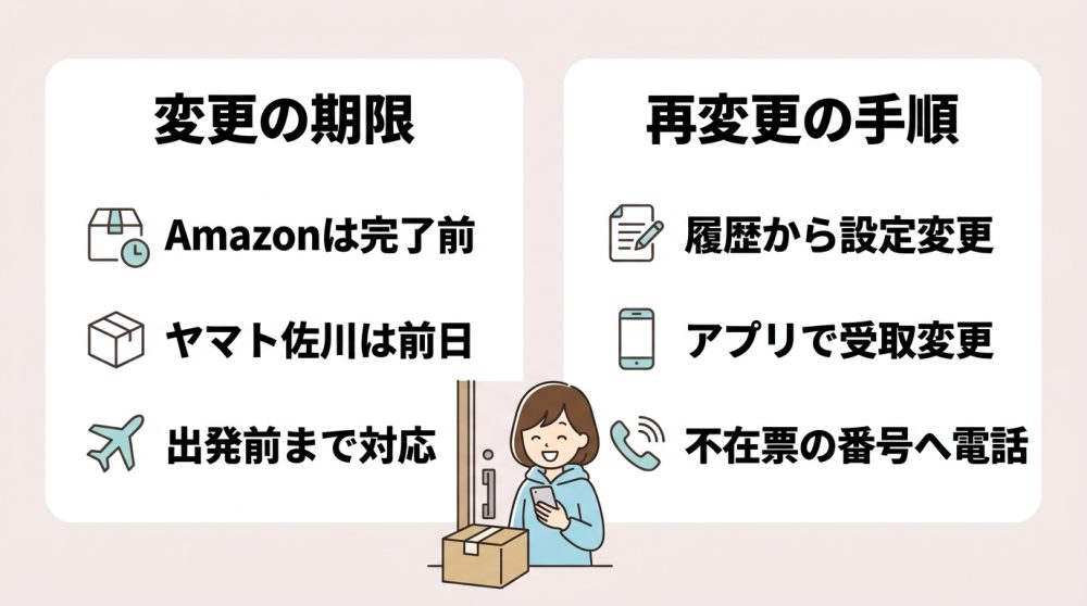 天候急変時に対面受取に戻す方法