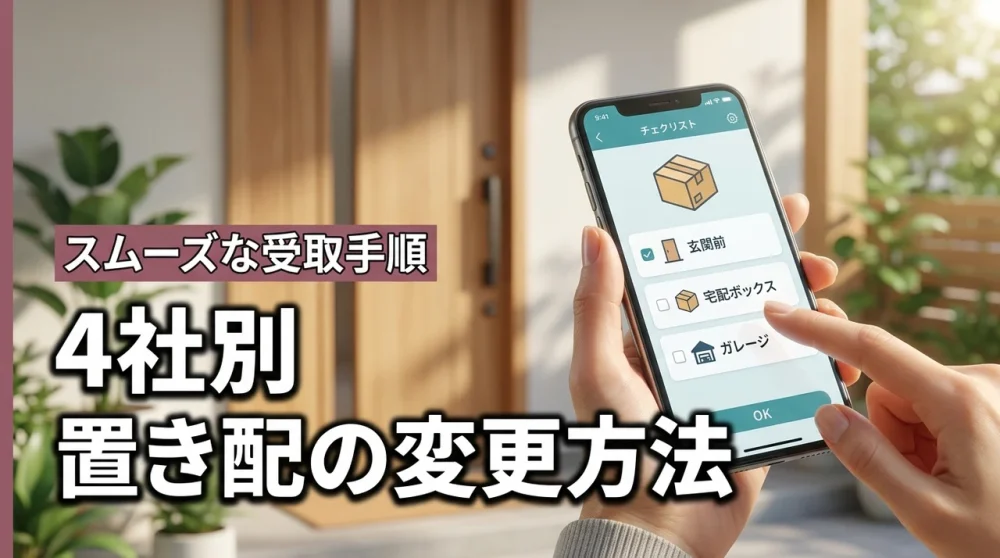 初心者向け置き配の変更方法をAmazon・ヤマト・郵便・佐川の4社別に解説