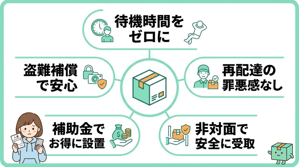宅配ボックス等を利用するメリット5つ
